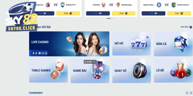 Trang cá cược tinh gọn, thiết kế đơn giản mà đẹp