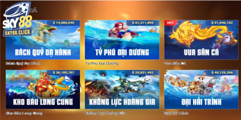 Chơi bắn cá ở SKY88 trải nghiệm đỉnh cao, đổi thưởng thật